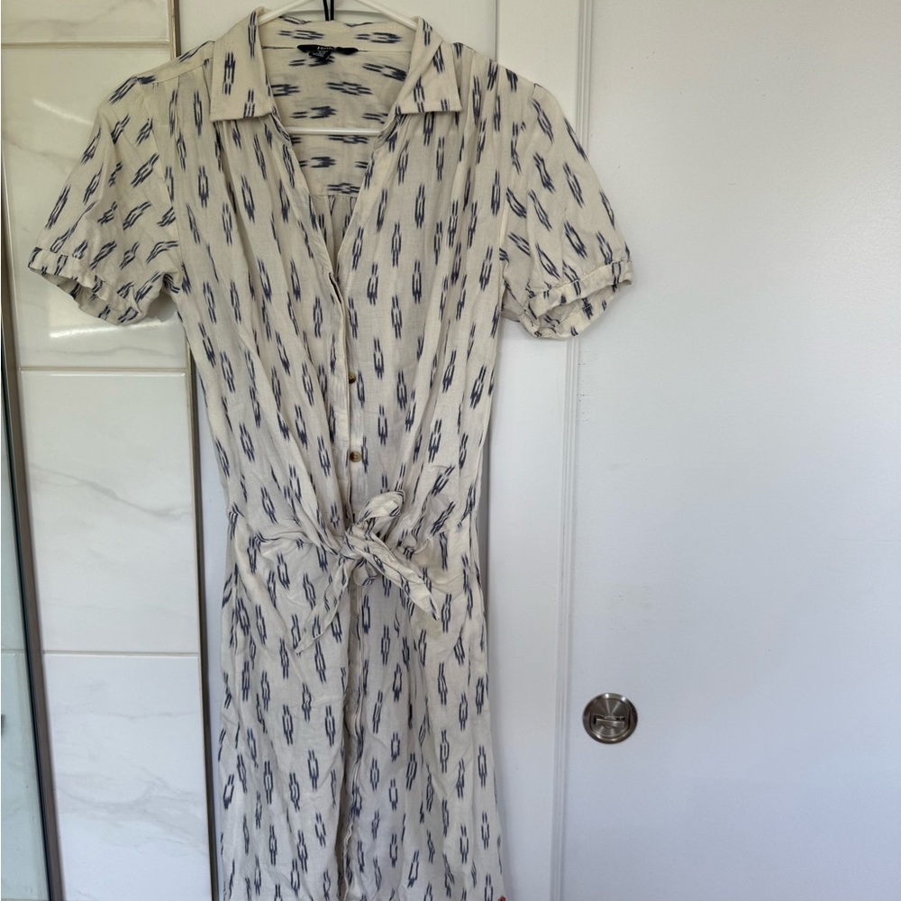 Hatley Cream Wrap Midi Dress Puff Sleeves